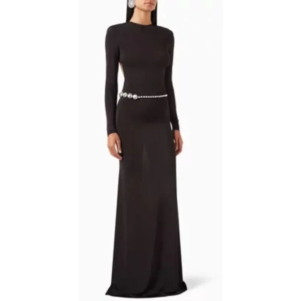 THE NEW ARRIVALS BY ILKYAZ OZEL Emmanuelle Jersey Dress in Black NWT Size Fr 34/